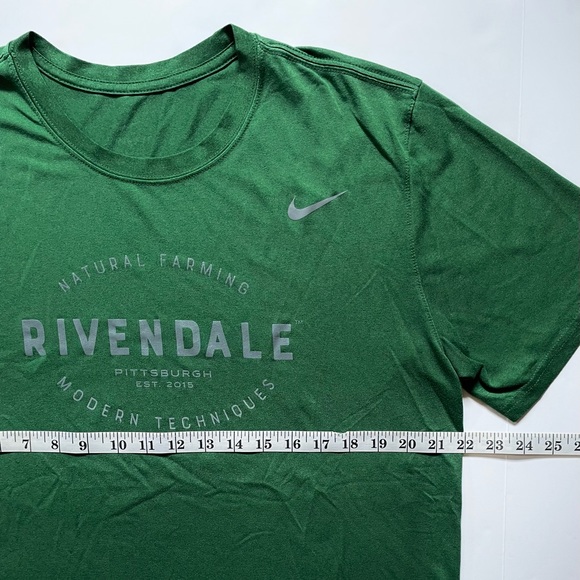 NIKE Mens Large T Shirt Rivendale Pittsburgh Green Dri Fit Short Sleeve Slim Fit - Picture 7 of 8